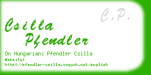 csilla pfendler business card